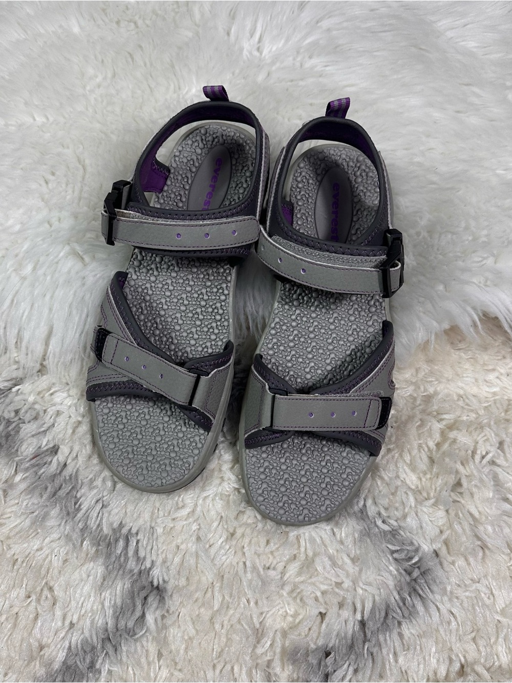 Women's Gray & Purple Adjustable Comfort Sandals